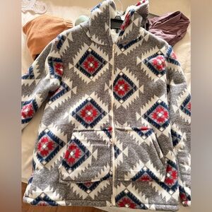 Women Geometric Patterned Gray Jacket